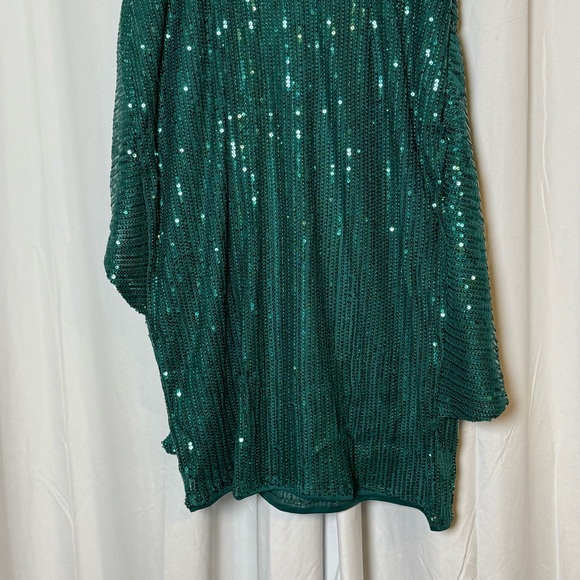 Grace Karin Emerald Green Sequin Asymmetrical Wrap Dress NWT Women’s Medium - Picture 12 of 16